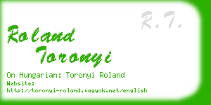 roland toronyi business card